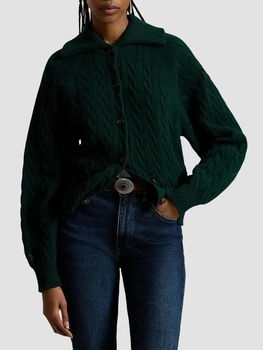 Polo Ralph Lauren Women's Cable-Knit Wool-Cashmere Cardigan | Thumbnail 4 Polo Ralph Lauren Women's Cable-Knit Wool-Cashmere Cardigan | Thumbnail 4