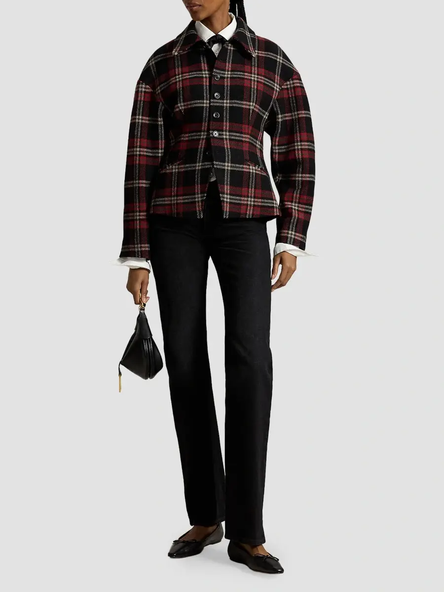 Polo Ralph Lauren Women's Plaid Wool-Blend Tweed Jacket | Thumbnail 2