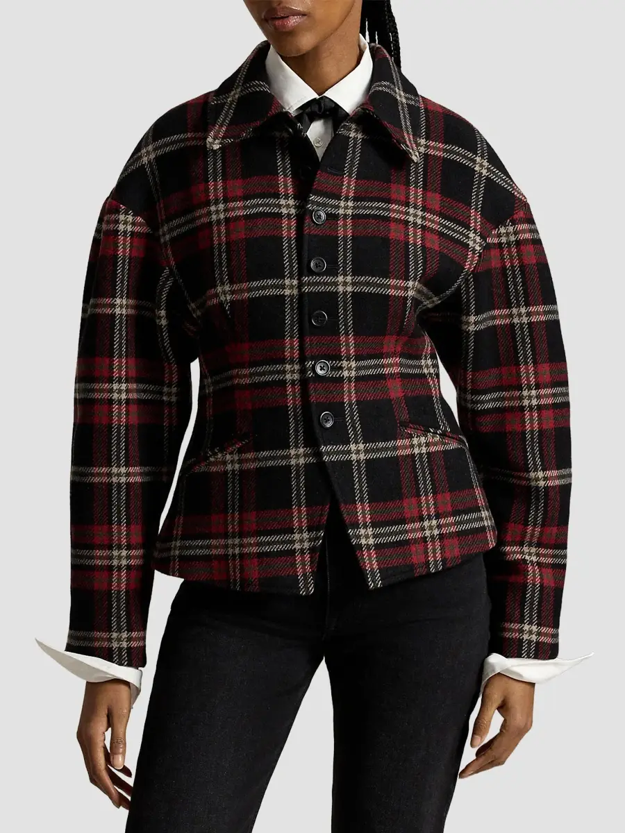 Polo Ralph Lauren Women's Plaid Wool-Blend Tweed Jacket | Thumbnail 4