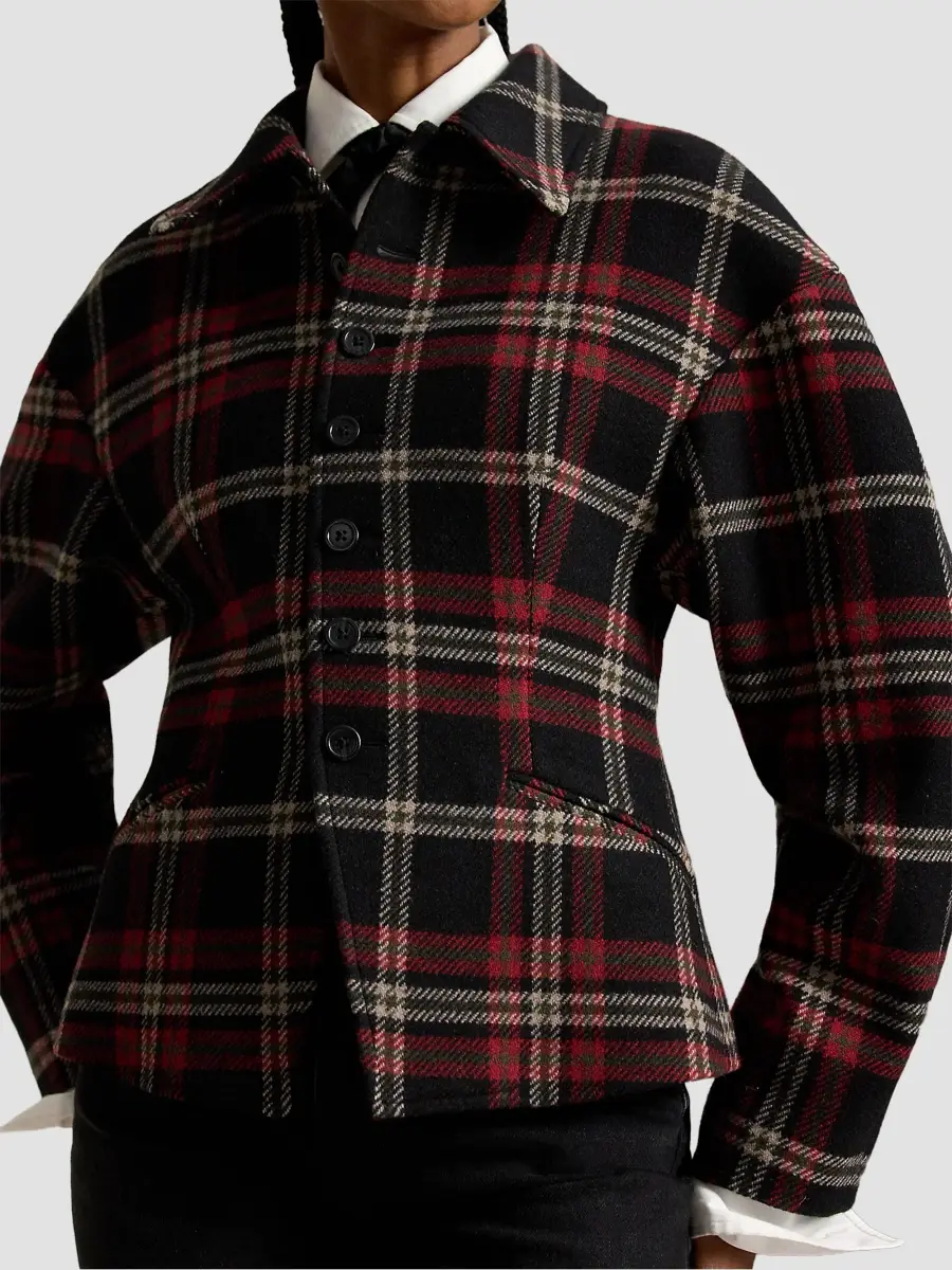 Polo Ralph Lauren Women's Plaid Wool-Blend Tweed Jacket | Thumbnail 5