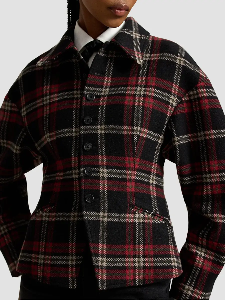 Polo Ralph Lauren Women's Plaid Wool-Blend Tweed Jacket | Thumbnail 8