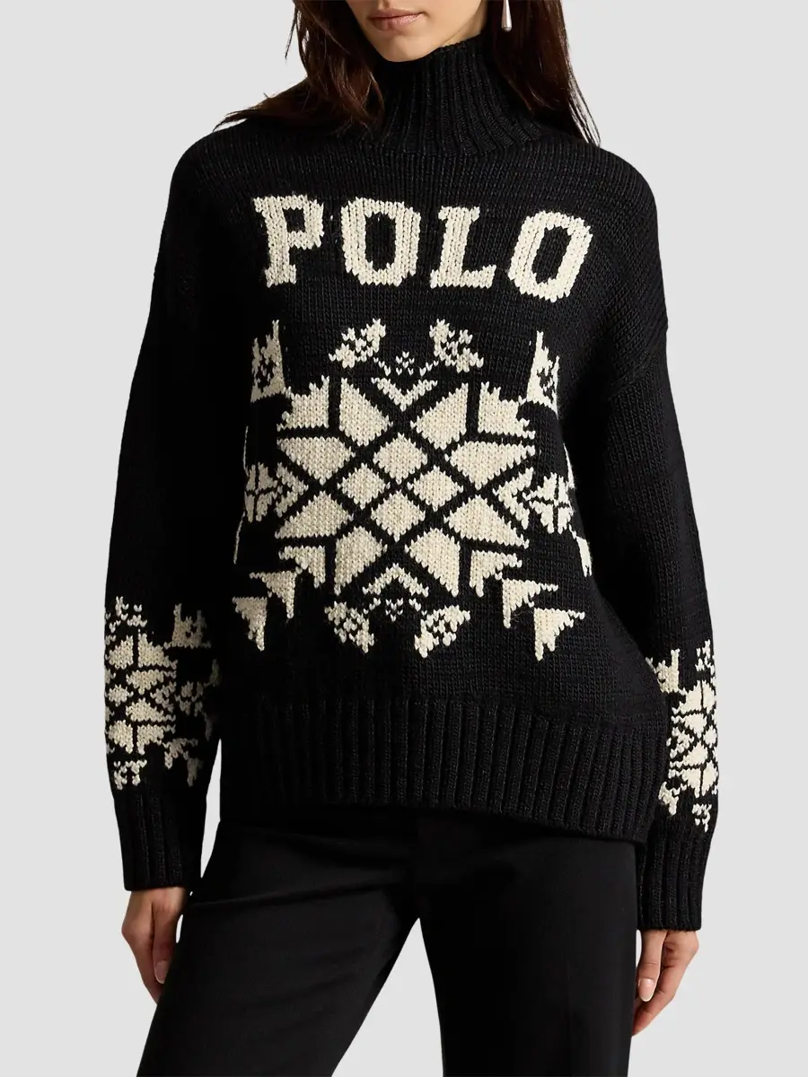 Polo Ralph Lauren Women's Snowflake Turtleneck Wool-Blend Sweater | Thumbnail 4 Polo Ralph Lauren Women's Snowflake Turtleneck Wool-Blend Sweater | Thumbnail 4
