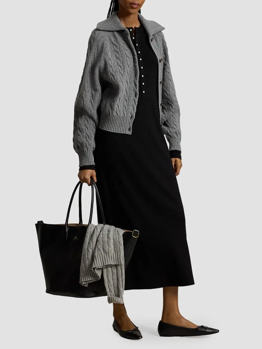 Polo Ralph Lauren Women's Wool-Blend Rib-Knit Henley Midi Dress | Thumbnail 2 Polo Ralph Lauren Women's Wool-Blend Rib-Knit Henley Midi Dress | Thumbnail 2
