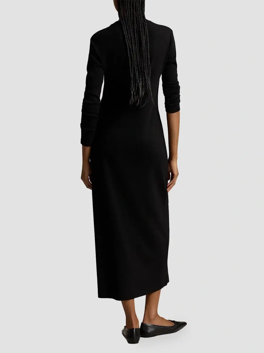 Polo Ralph Lauren Women's Wool-Blend Rib-Knit Henley Midi Dress | Thumbnail 4 Polo Ralph Lauren Women's Wool-Blend Rib-Knit Henley Midi Dress | Thumbnail 4