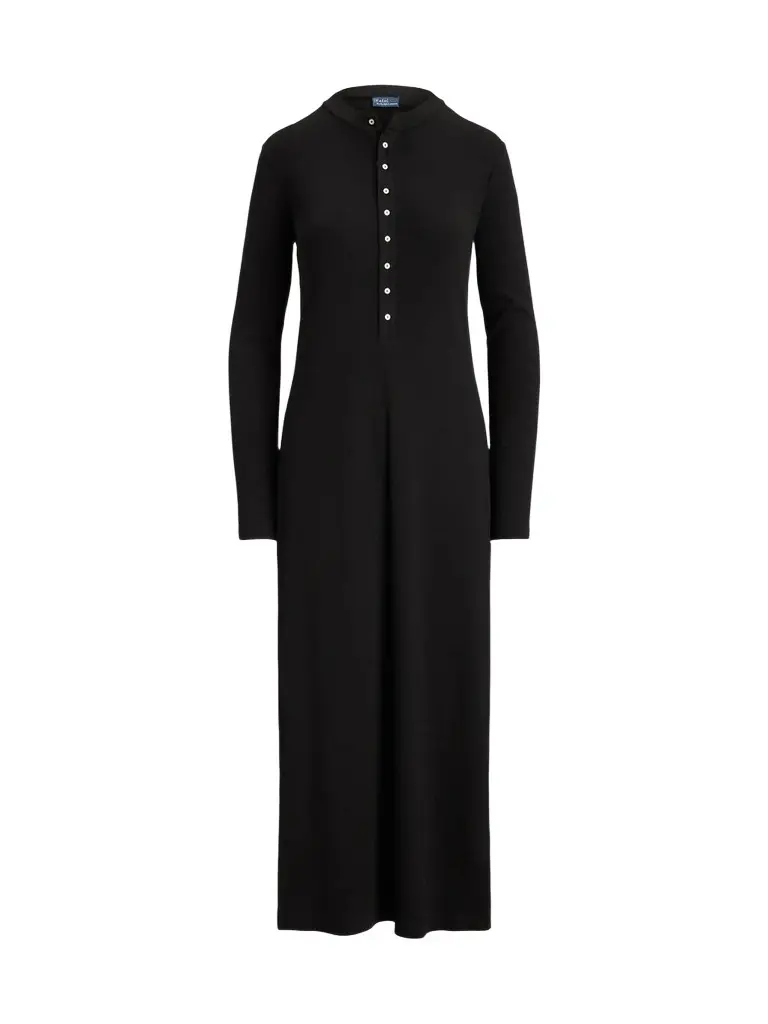 Polo Ralph Lauren Women's Wool-Blend Rib-Knit Henley Midi Dress