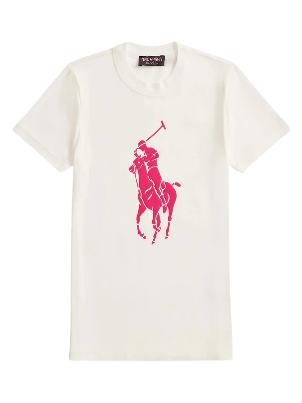 Polo Ralph Lauren Women's Pink Pony Logo Cotton Crewneck T-Shirt