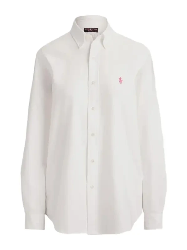 Polo Ralph Lauren Women's Pink Pony Cotton Oxford Button-Front Shirt