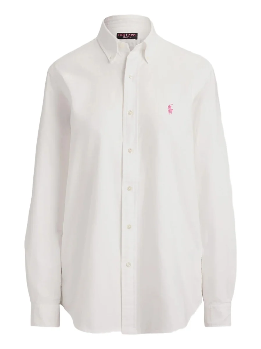 Women's Pink Pony Cotton Oxford Button-Front Shirt Women's Pink Pony Cotton Oxford Button-Front Shirt