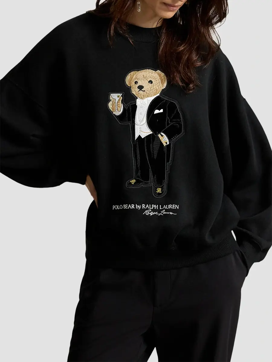 Polo Ralph Lauren Women's Martini Polo Bear Cotton-Blend Fleece Sweatshirt | Thumbnail 4 Polo Ralph Lauren Women's Martini Polo Bear Cotton-Blend Fleece Sweatshirt | Thumbnail 4