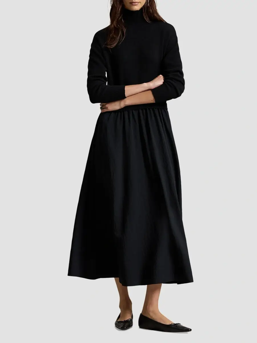 Polo Ralph Lauren Women's Wool Crepe A-Line Midi Dress | Thumbnail 2 Polo Ralph Lauren Women's Wool Crepe A-Line Midi Dress | Thumbnail 2