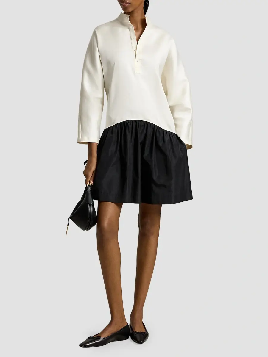 Polo Ralph Lauren Women's Two-Tone Cotton-Silk Taffeta Mini Dress | Thumbnail 2 Polo Ralph Lauren Women's Two-Tone Cotton-Silk Taffeta Mini Dress | Thumbnail 2