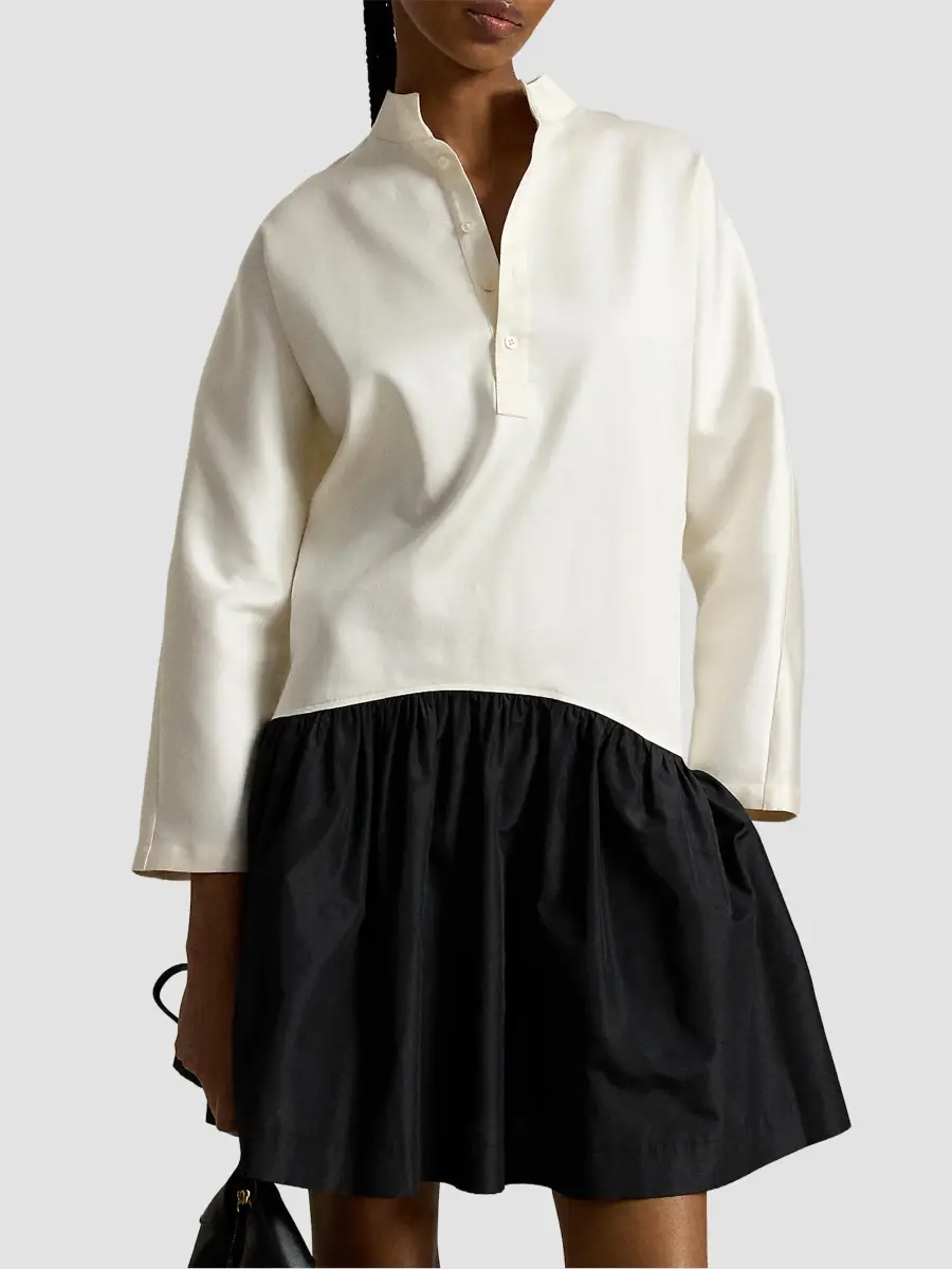 Polo Ralph Lauren Women's Two-Tone Cotton-Silk Taffeta Mini Dress | Thumbnail 6 Polo Ralph Lauren Women's Two-Tone Cotton-Silk Taffeta Mini Dress | Thumbnail 6