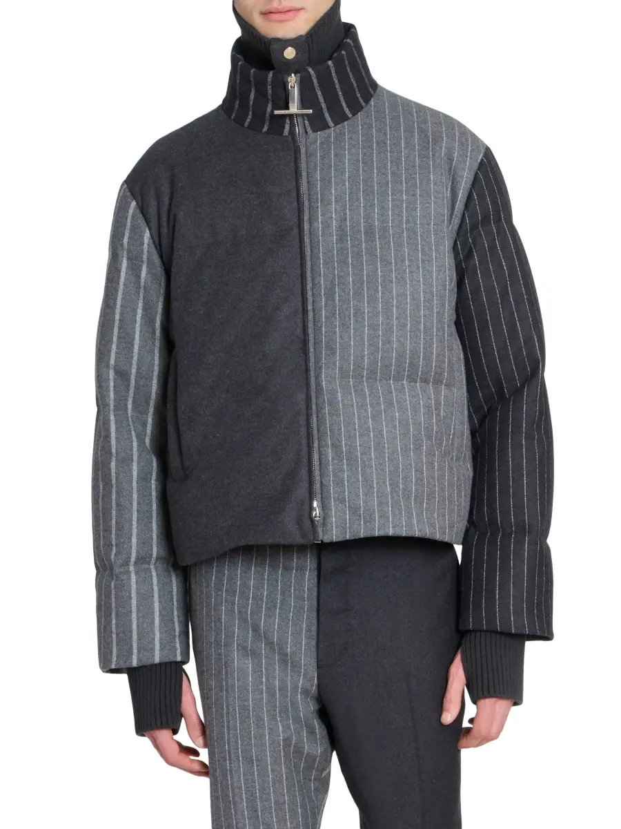 Thom Browne Men's Chalk Striped Flannel Down Jacket | Thumbnail 3