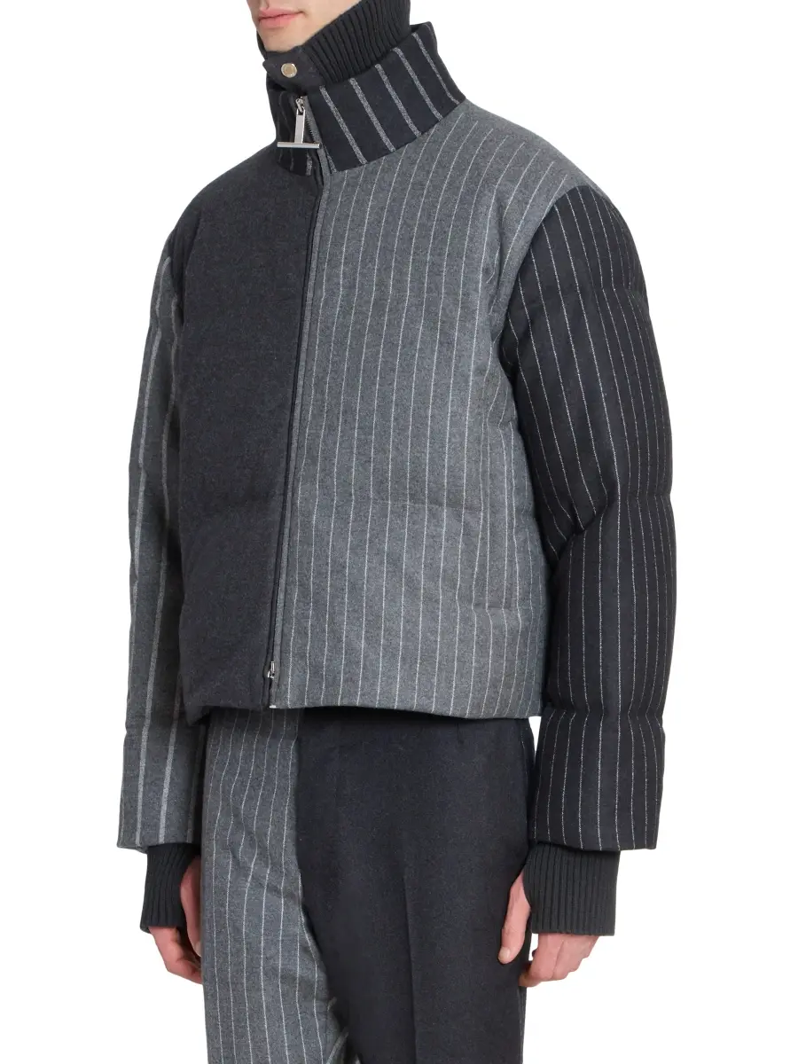 Thom Browne Men's Chalk Striped Flannel Down Jacket | Thumbnail 4