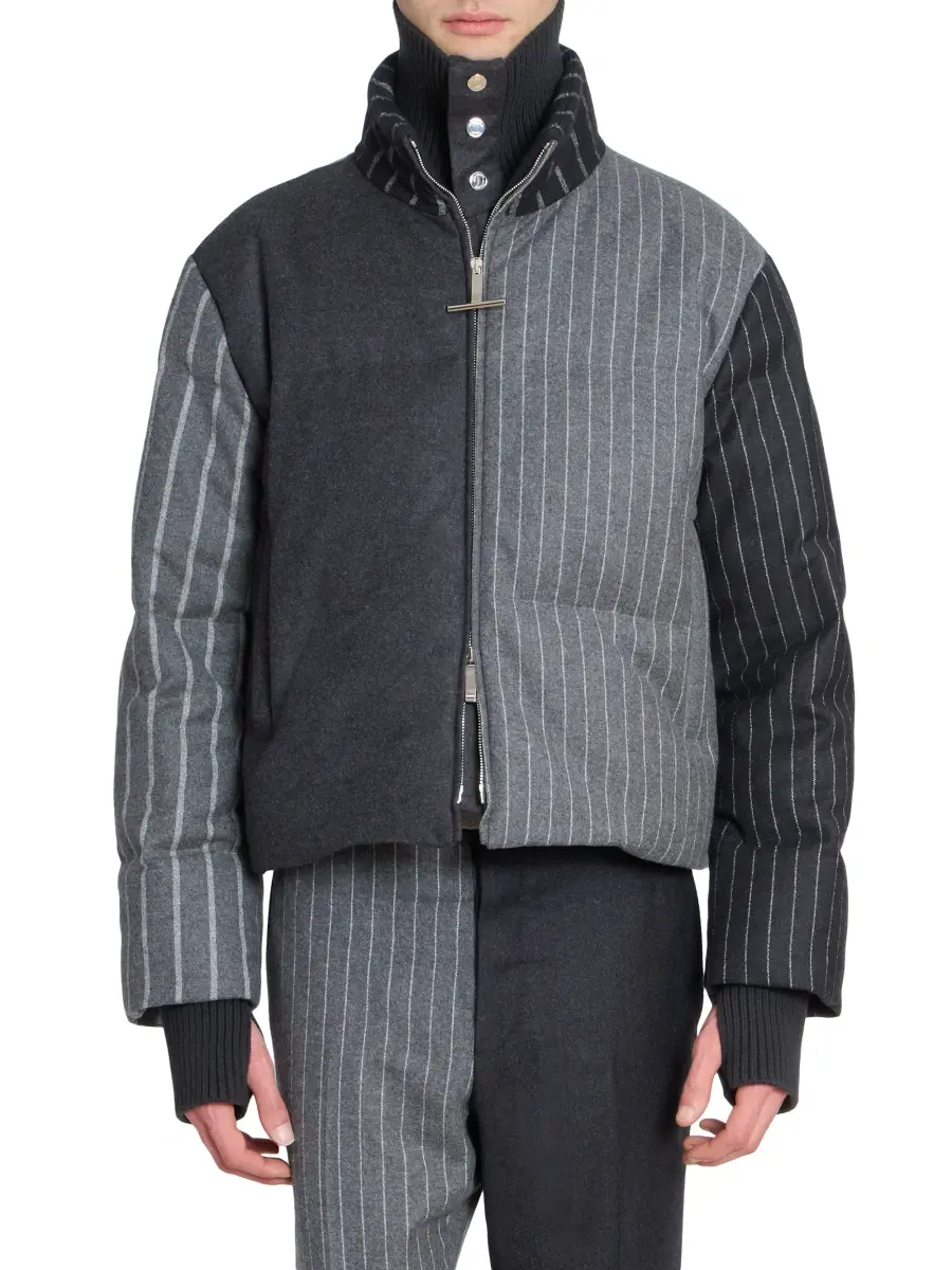Thom Browne Men's Chalk Striped Flannel Down Jacket | Thumbnail 6