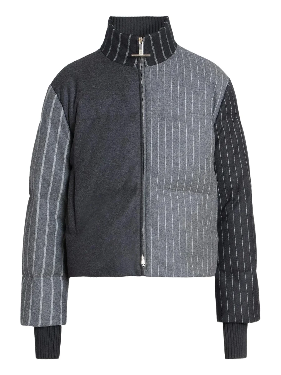 Thom Browne Men's Chalk Striped Flannel Down Jacket