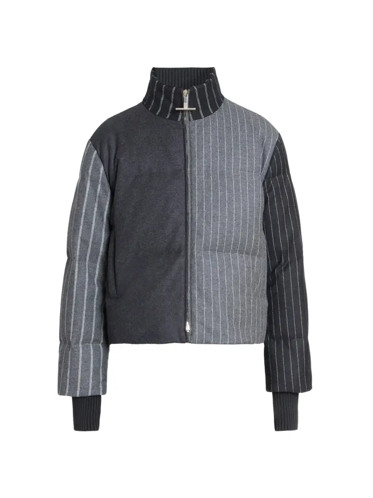 Thom Browne Men's Chalk Striped Flannel Down Jacket