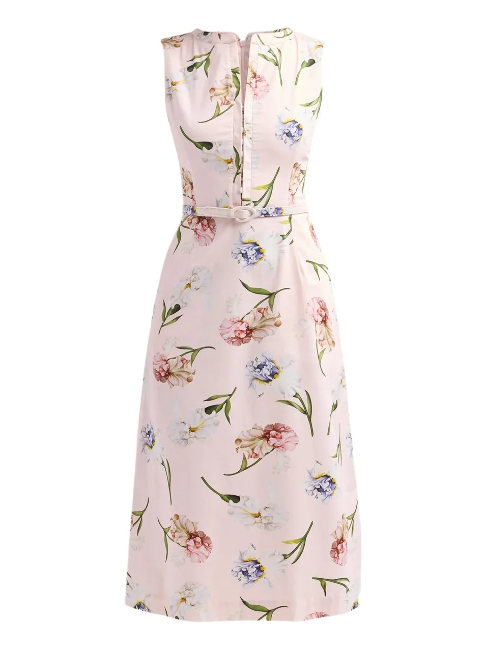 Oscar de la Renta Women's Painted Iris Poplin Day Dress