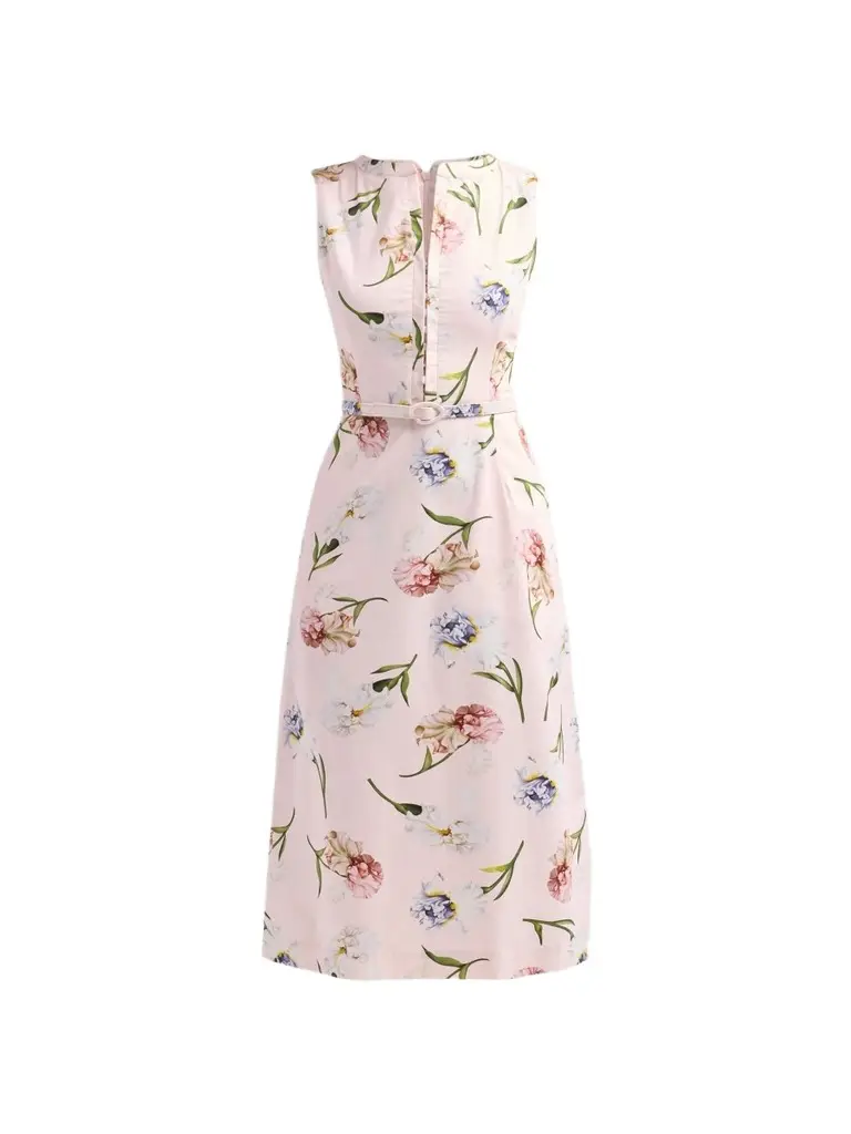Women's Resort Painted Iris Poplin Day Dress Women's Resort Painted Iris Poplin Day Dress
