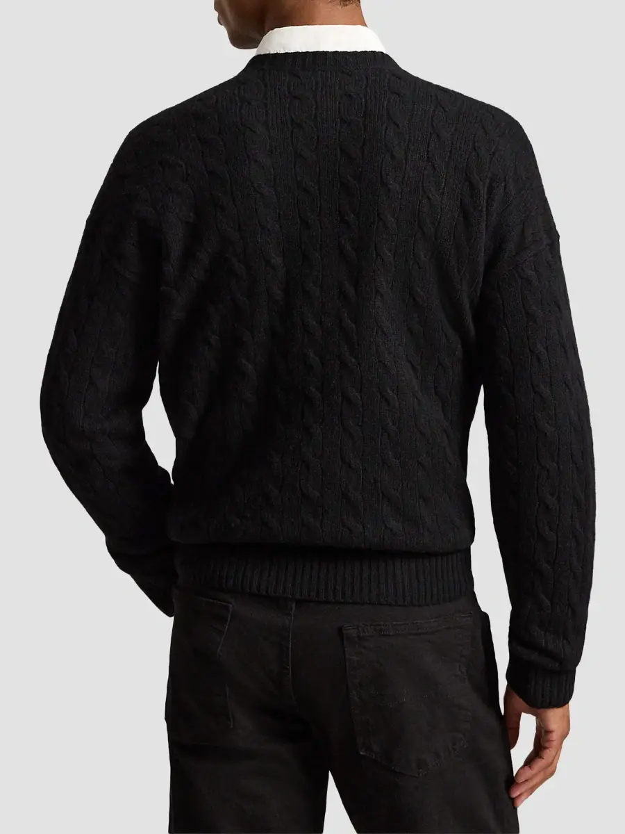 Polo Ralph Lauren Men's Pink Pony Cable-Knit Sweater | Thumbnail 3 Polo Ralph Lauren Men's Pink Pony Cable-Knit Sweater | Thumbnail 3
