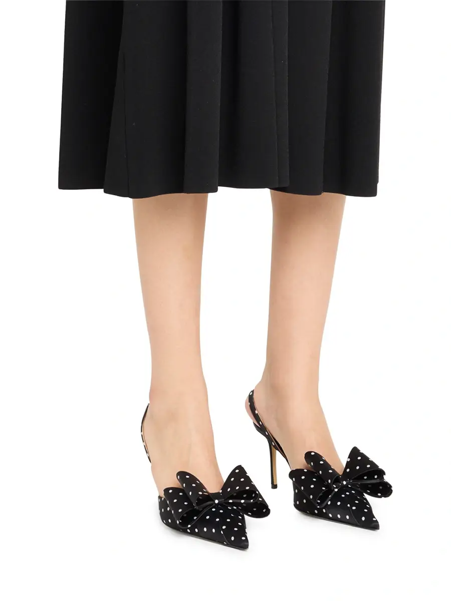 Mach & Mach Women's Le Cadeau 85MM Polka Dot Satin Singback Pumps | Thumbnail 3
