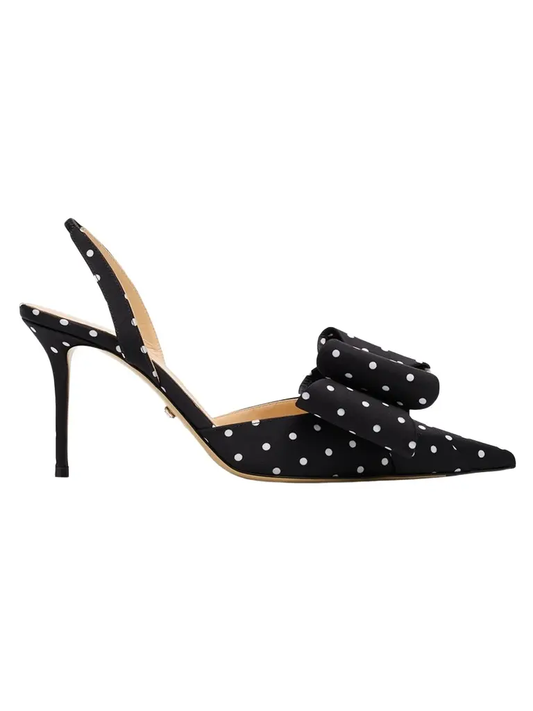 Mach & Mach Women's Le Cadeau 85MM Polka Dot Satin Singback Pumps