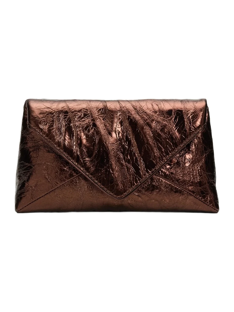 Dries Van Noten Women's Small Crinkled Leather Envelope Bag