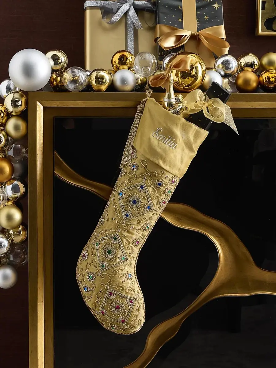 Jeweled Majesty Cuff‑Turned Stocking Jeweled Majesty Cuff‑Turned Stocking