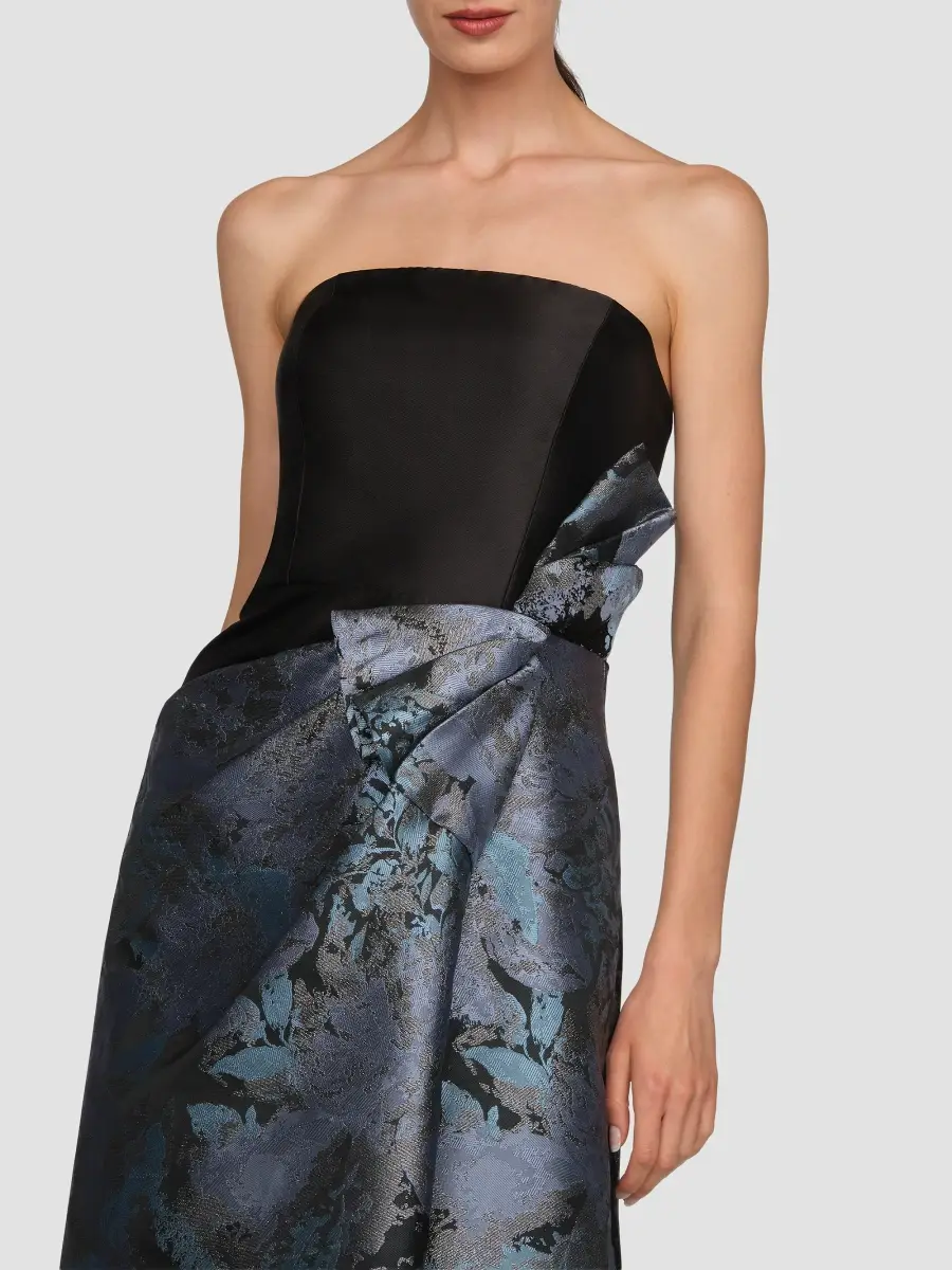 Kay Unger Women's Eva Dauphine Jacquard Asymmetic Gown | Thumbnail 4