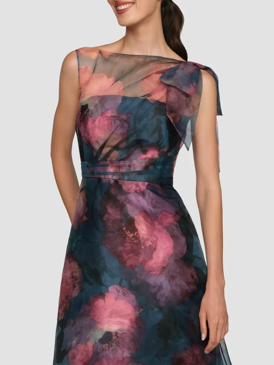 Kay Unger Women's Jocelyn Poppy Print Chiffon A-Line Gown | Thumbnail 5 Kay Unger Women's Jocelyn Poppy Print Chiffon A-Line Gown | Thumbnail 5
