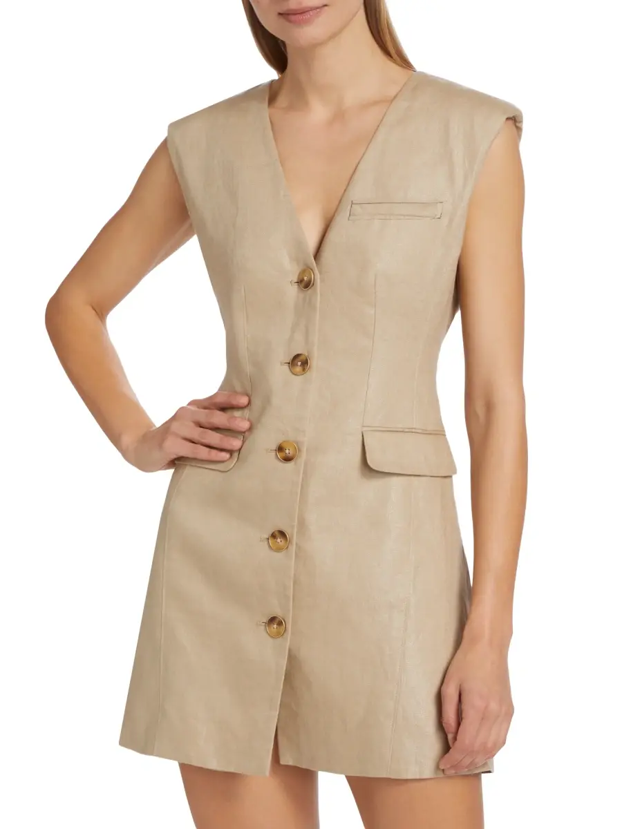 Toccin Women's Hayden Linen Vest Minidress | Thumbnail 3 Toccin Women's Hayden Linen Vest Minidress | Thumbnail 3