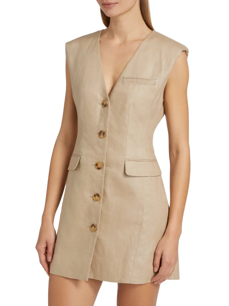 Toccin Women's Hayden Linen Vest Minidress | Thumbnail 4 Toccin Women's Hayden Linen Vest Minidress | Thumbnail 4