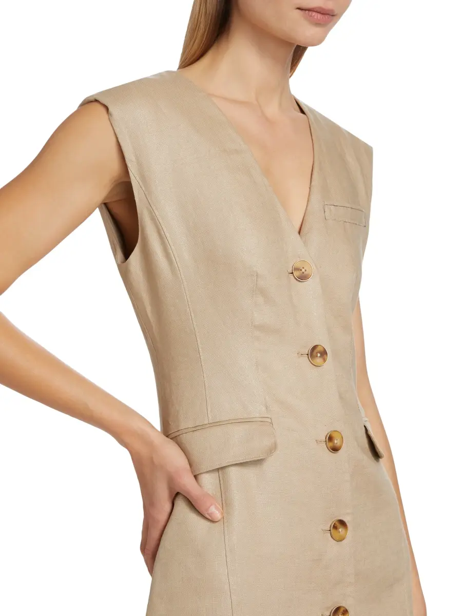 Toccin Women's Hayden Linen Vest Minidress | Thumbnail 6 Toccin Women's Hayden Linen Vest Minidress | Thumbnail 6