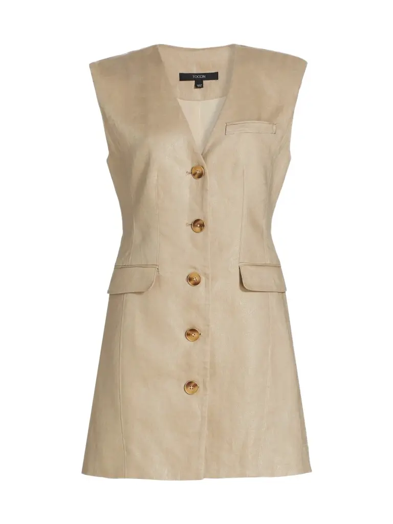 Toccin Women's Hayden Linen Vest Minidress