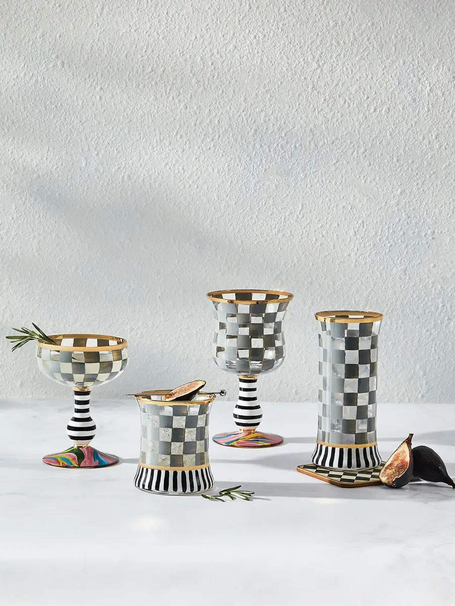 MacKenzie-Childs Carnival Sterling Highball Glass 2-Piece Set | Thumbnail 3