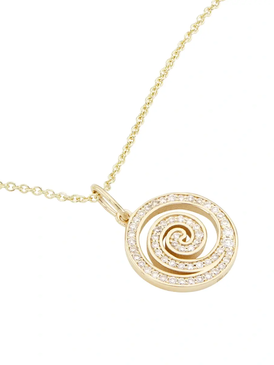 Sydney Evan Women's 14K Yellow Gold & Diamond Spiral Pendant Necklace | Thumbnail 4 Sydney Evan Women's 14K Yellow Gold & Diamond Spiral Pendant Necklace | Thumbnail 4