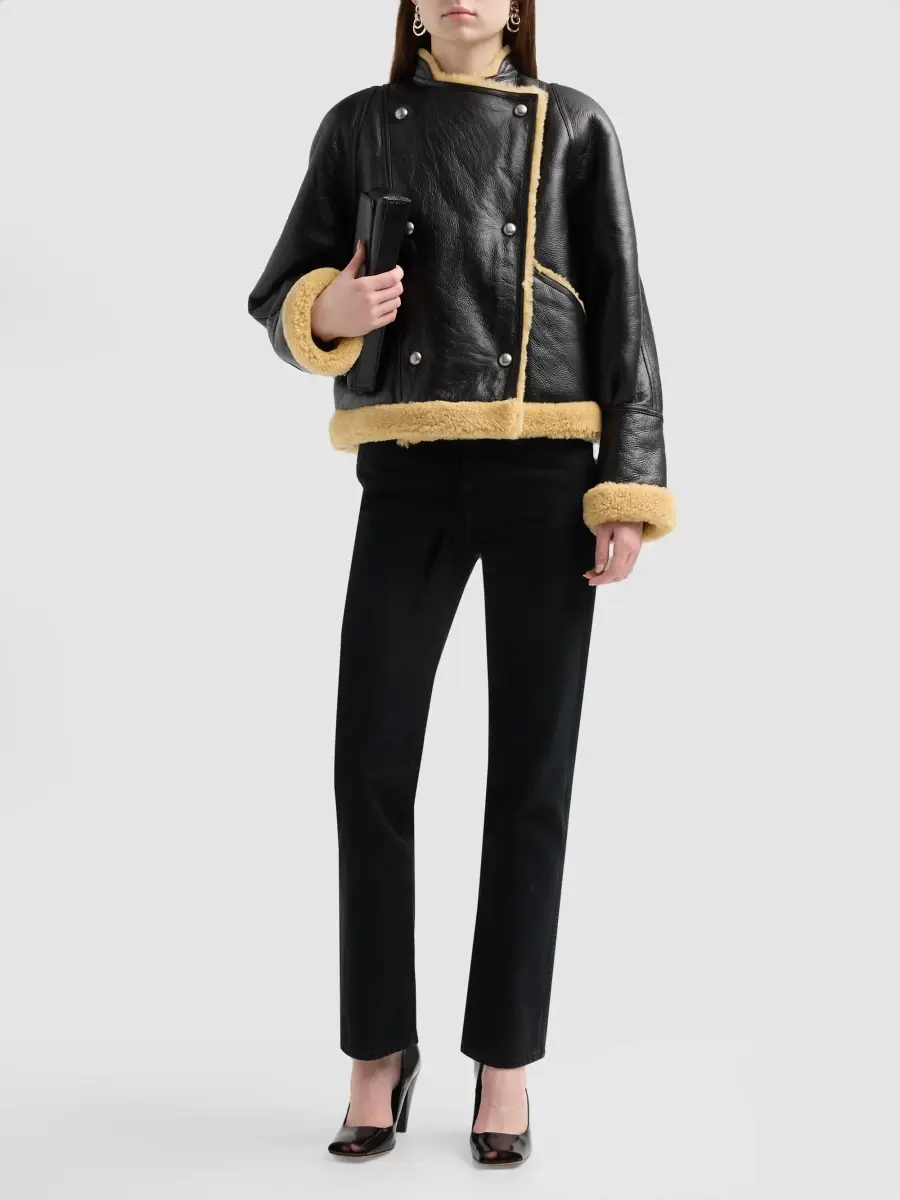 Altuzarra Women's Kenny Leather Shearling-Trimmed Jacket | Thumbnail 2