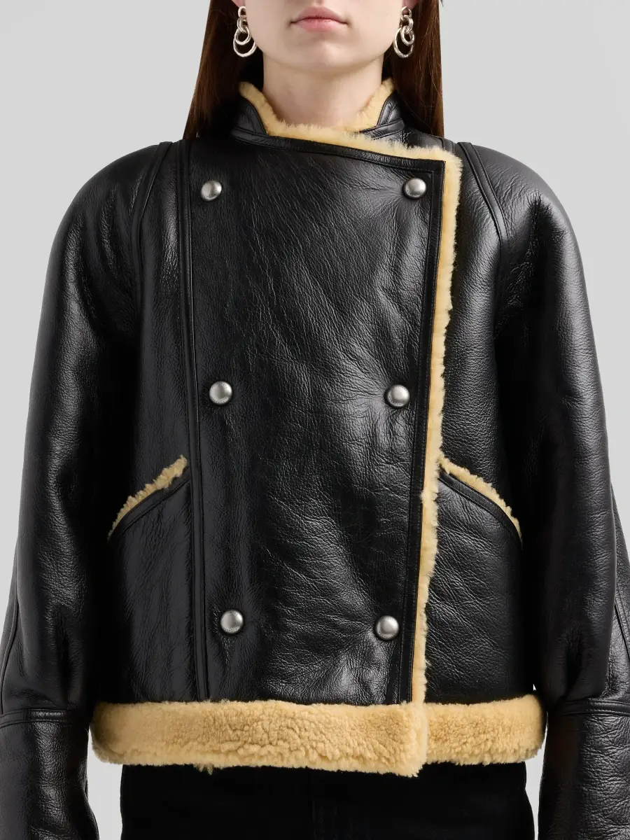 Altuzarra Women's Kenny Leather Shearling-Trimmed Jacket | Thumbnail 5
