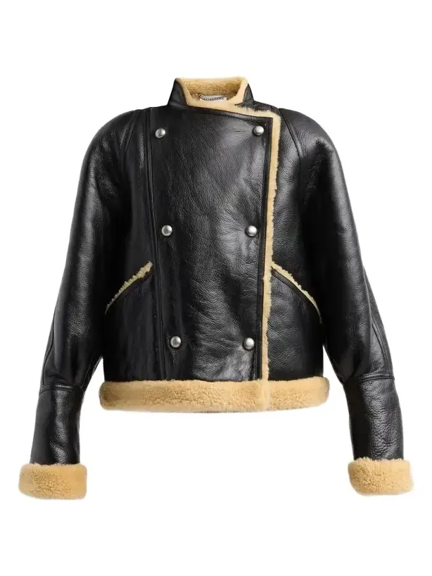 Altuzarra Women's Kenny Leather Shearling-Trimmed Jacket