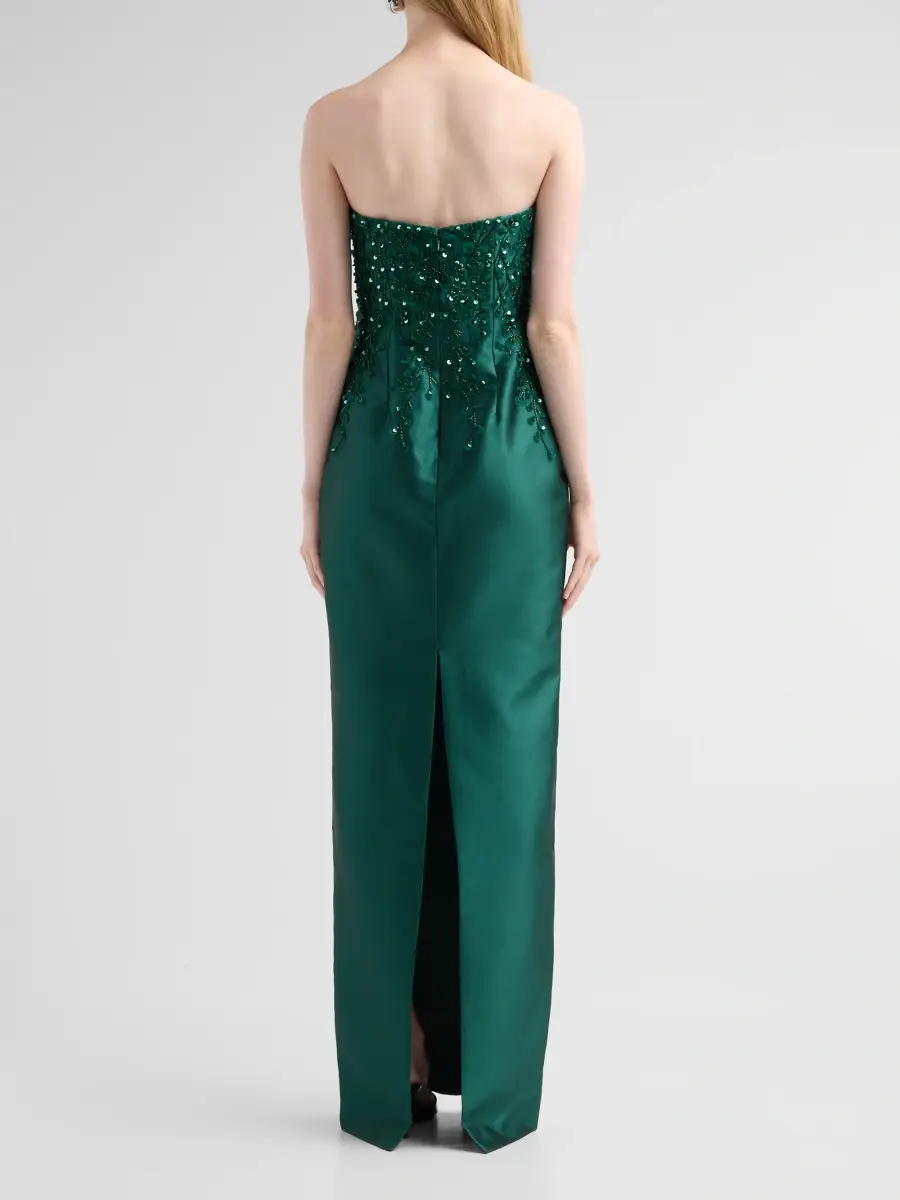 PAMELLA ROLAND Women's Embellished Mikado Strapless Gown | Thumbnail 3 PAMELLA ROLAND Women's Embellished Mikado Strapless Gown | Thumbnail 3