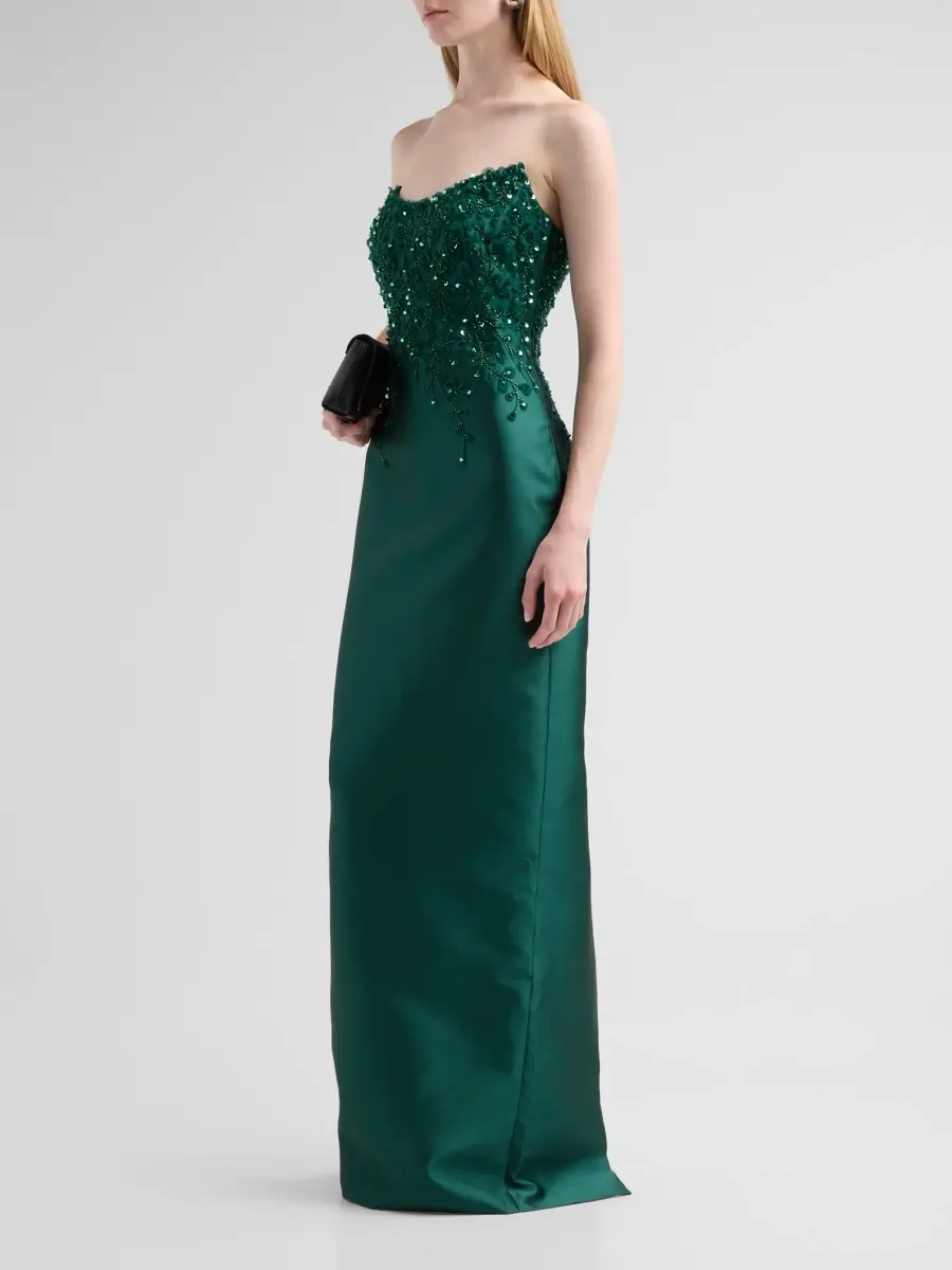 PAMELLA ROLAND Women's Embellished Mikado Strapless Gown | Thumbnail 4 PAMELLA ROLAND Women's Embellished Mikado Strapless Gown | Thumbnail 4