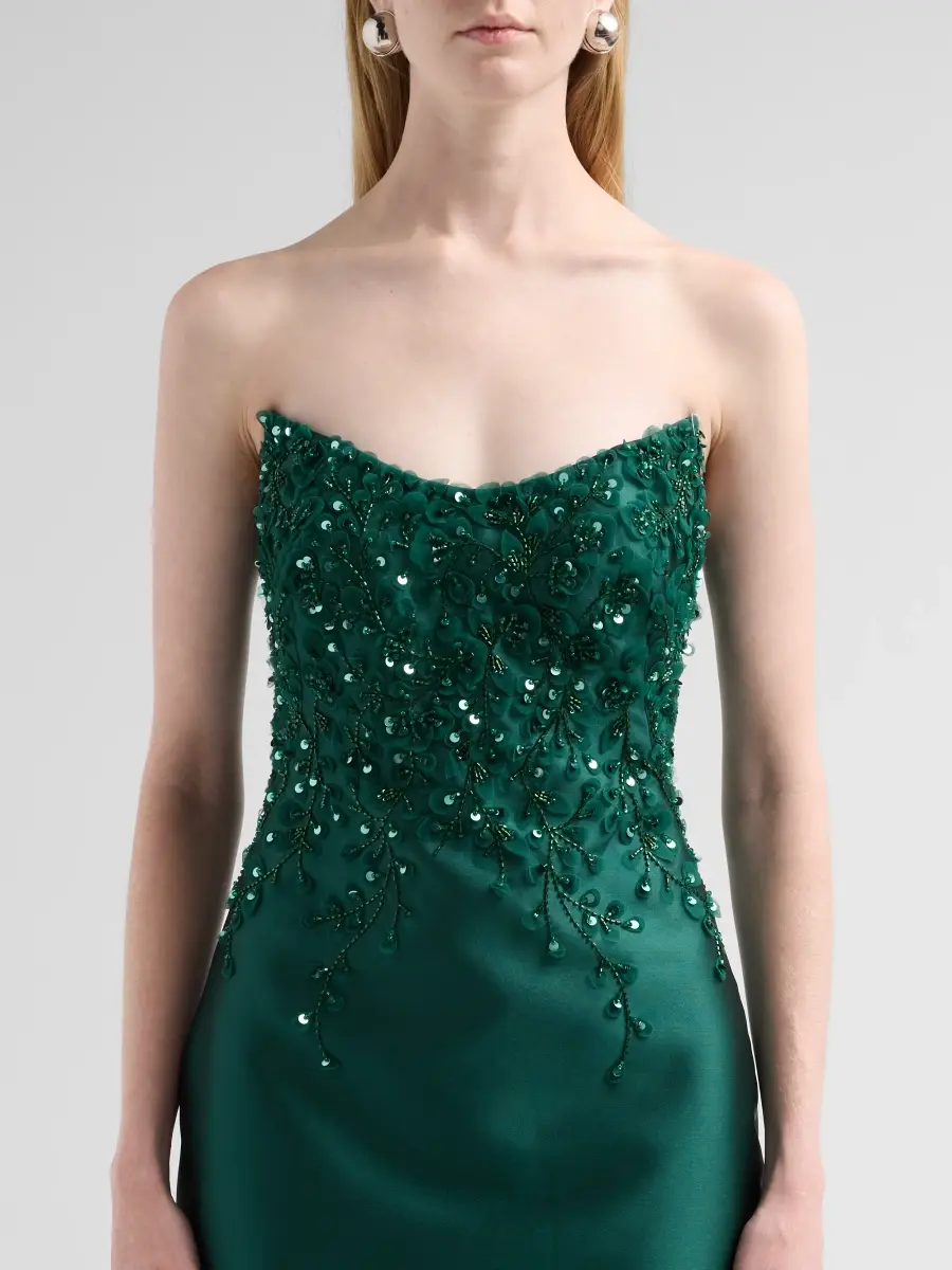 PAMELLA ROLAND Women's Embellished Mikado Strapless Gown | Thumbnail 5 PAMELLA ROLAND Women's Embellished Mikado Strapless Gown | Thumbnail 5