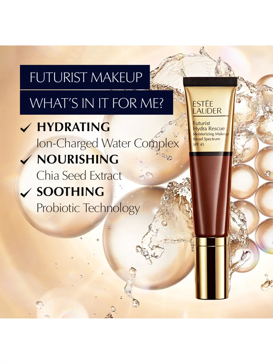 Estée Lauder Futurist Hydra Rescue Moisturizing Foundation Broad Spectrum SPF 45 | Thumbnail 7 Estée Lauder Futurist Hydra Rescue Moisturizing Foundation Broad Spectrum SPF 45 | Thumbnail 7