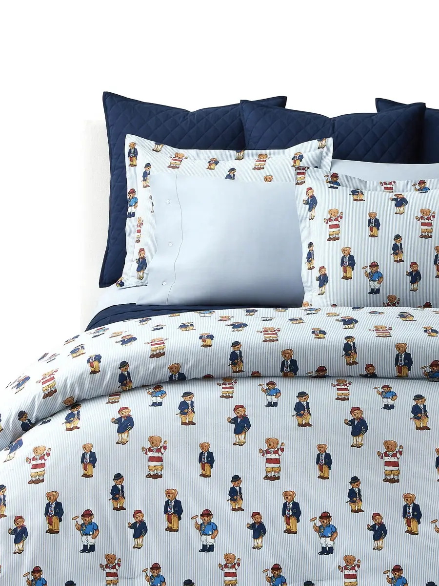 Ralph Lauren Teddy Bear Stripe 3-Piece Duvet Cover Set | Thumbnail 2 Ralph Lauren Teddy Bear Stripe 3-Piece Duvet Cover Set | Thumbnail 2