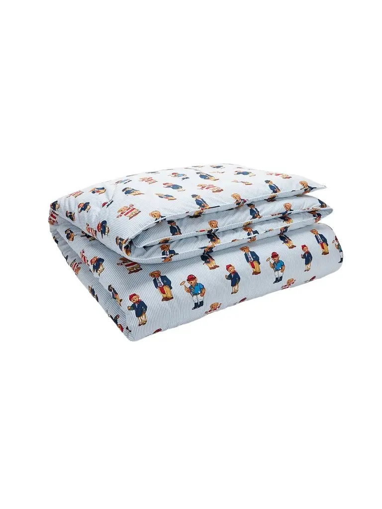 Ralph Lauren Teddy Bear Stripe 3-Piece Duvet Cover Set