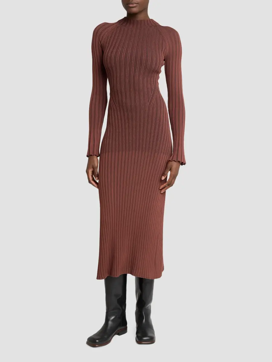 Proenza Schouler Women's Roux Ribbed Midi Dress | Thumbnail 4 Proenza Schouler Women's Roux Ribbed Midi Dress | Thumbnail 4