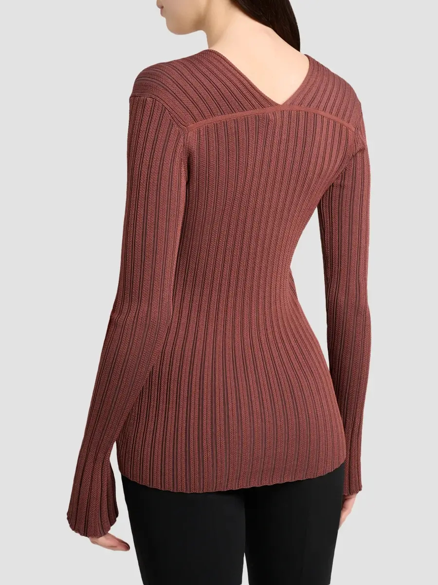 Proenza Schouler Women's Roux Ribbed V-Neck Top | Thumbnail 3