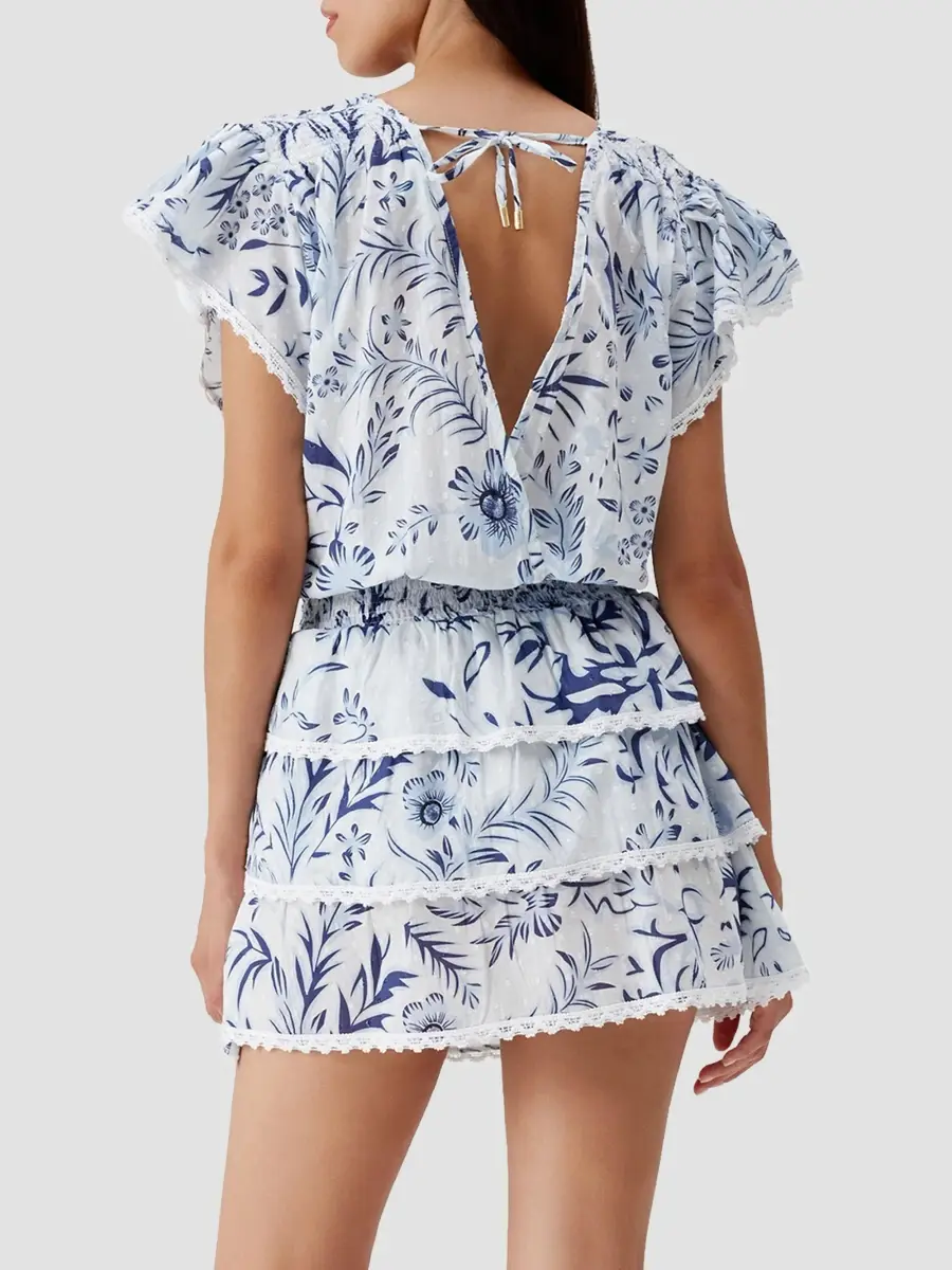Melissa Odabash Women's Jess Printed Tiered Mini Dress | Thumbnail 3 Melissa Odabash Women's Jess Printed Tiered Mini Dress | Thumbnail 3