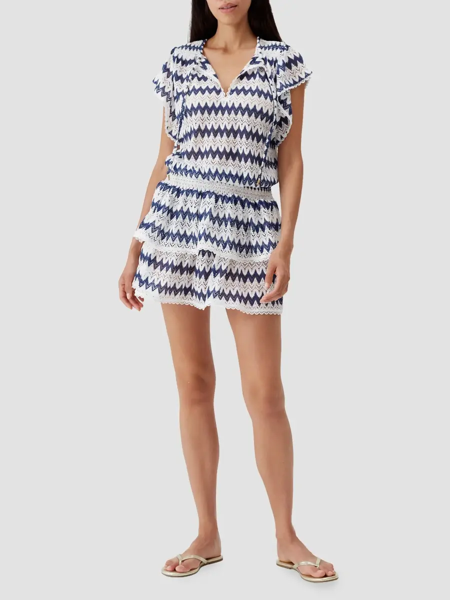 Melissa Odabash Women's Remi Striped Crochet Mini Dress | Thumbnail 2 Melissa Odabash Women's Remi Striped Crochet Mini Dress | Thumbnail 2