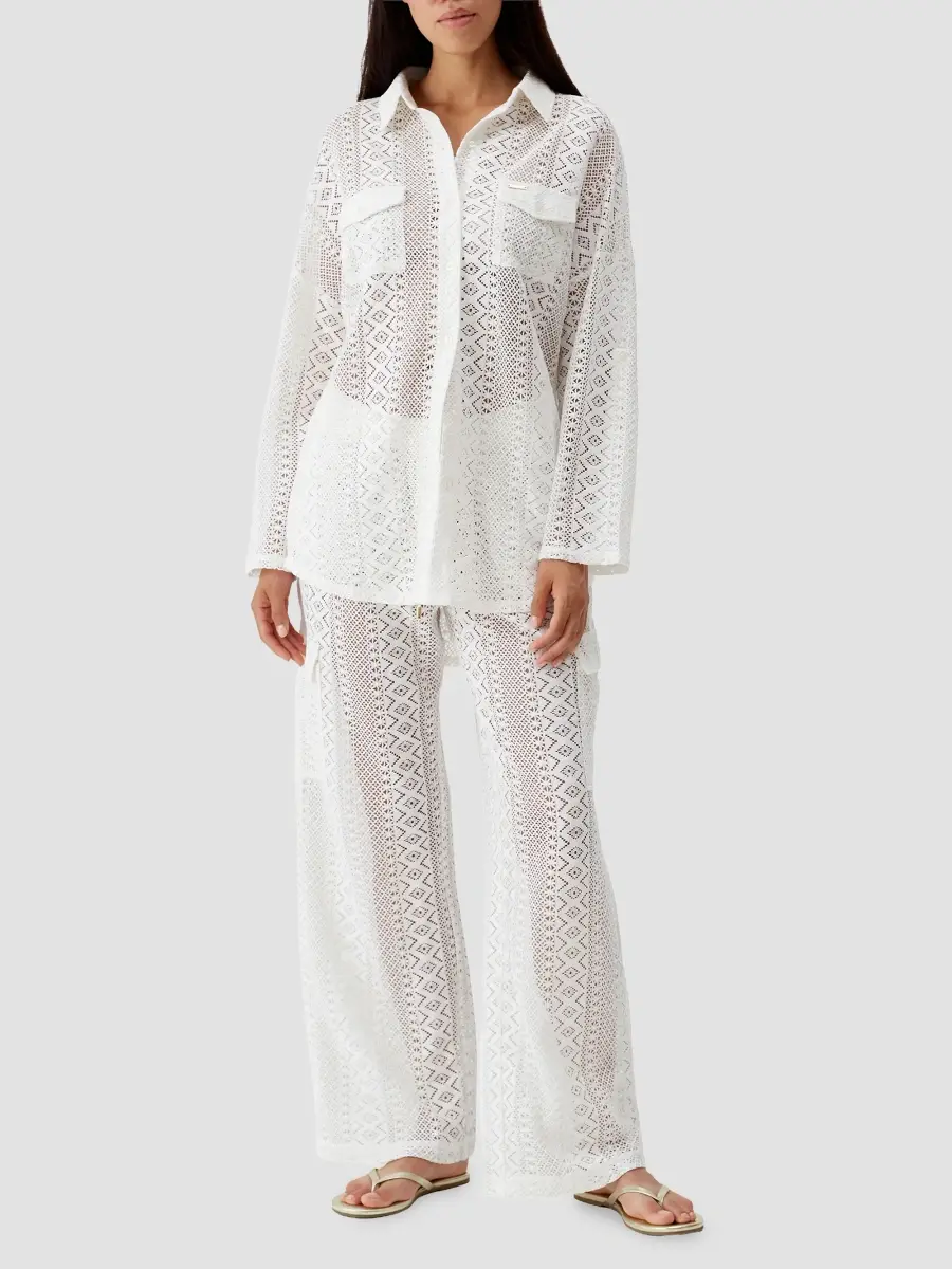 Melissa Odabash Women's Elena Crochet Oversized Shirt | Thumbnail 2 Melissa Odabash Women's Elena Crochet Oversized Shirt | Thumbnail 2